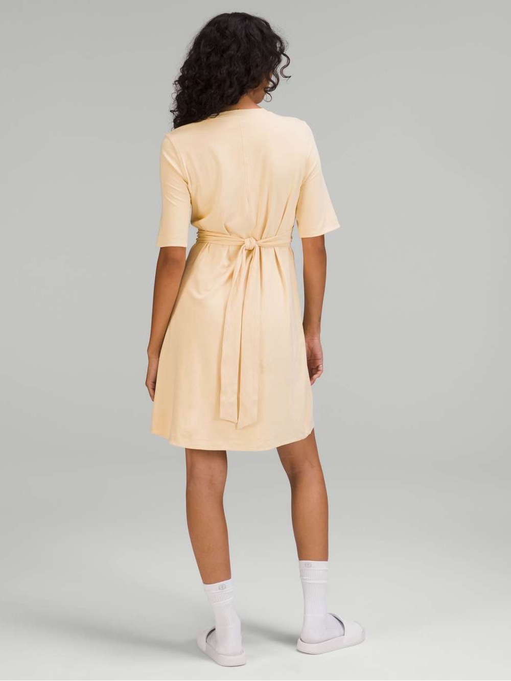 Lululemon Cotton Wrap-Front T-Shirt Dress - Prosecco